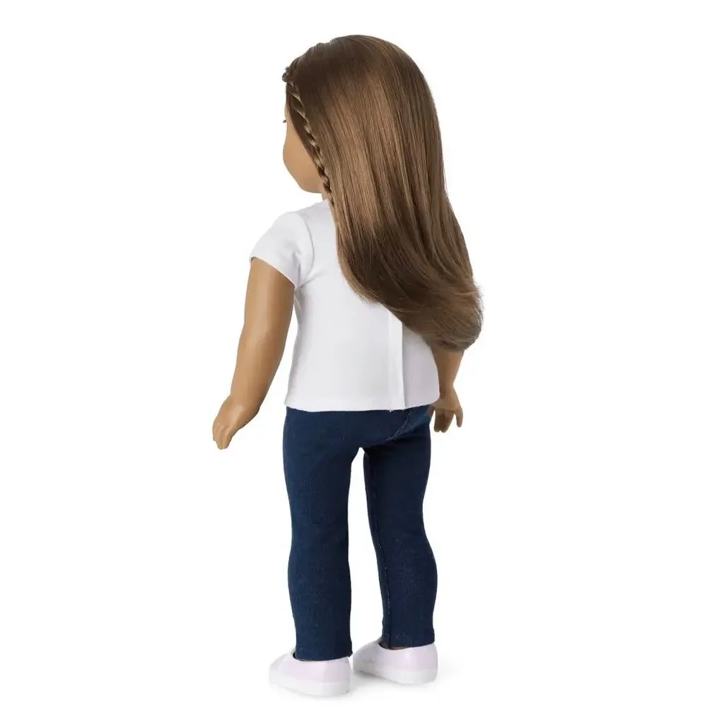American Girl Doll Team USA T-Shirt Patriotic Flag Red White Blue Tee Top New